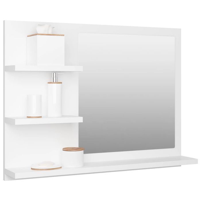 vidaXL Lustro łazienkowe, białe 60x10,5x45 cm, materiał drewnopochodny