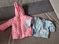 Różowa kurtka na wiosnę dla dziecka i bluza