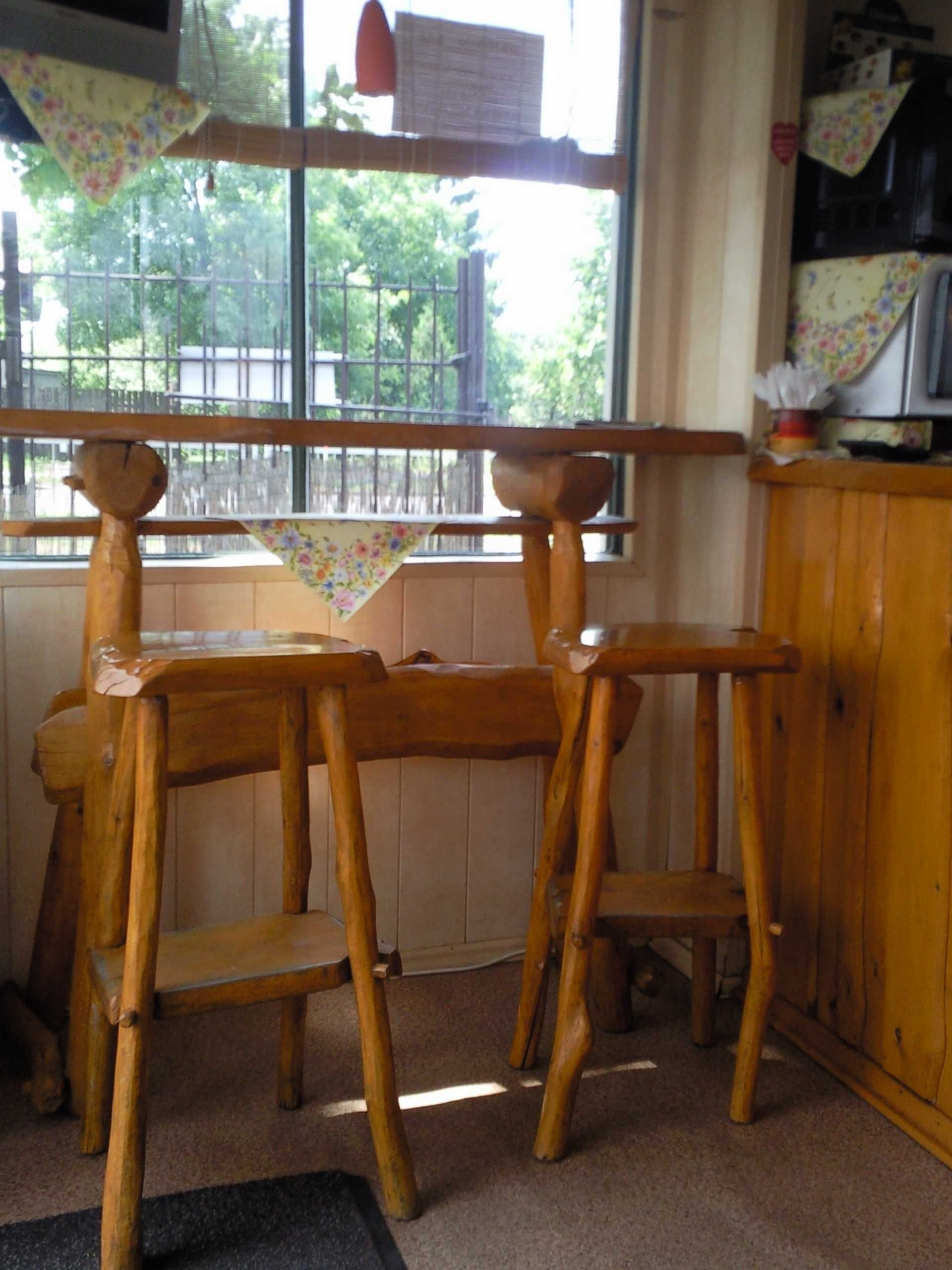 Zestaw mebli z litego drewna 6 elementów  dom taras bar restauracja