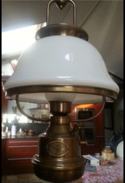 Candeeiro de tecto latão "SS Puritan 1889 Fall River Line"