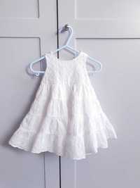Biała haftowana sukienka z falbankami 62 68 Mothercare