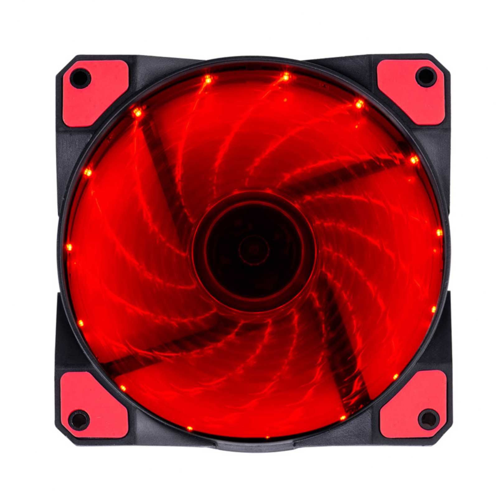 Wentylator Akyga AW-12C-BR 12cm 15LED czerwony Red Molex + 3-pin NOWY