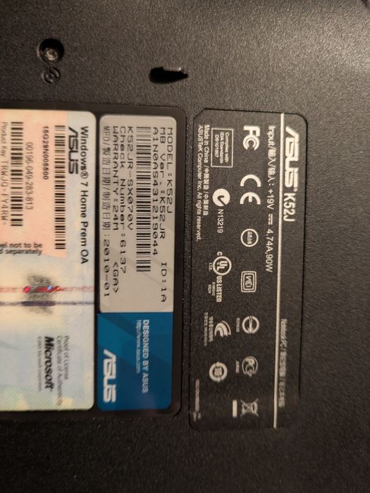 Portatil Asus K52J para peças