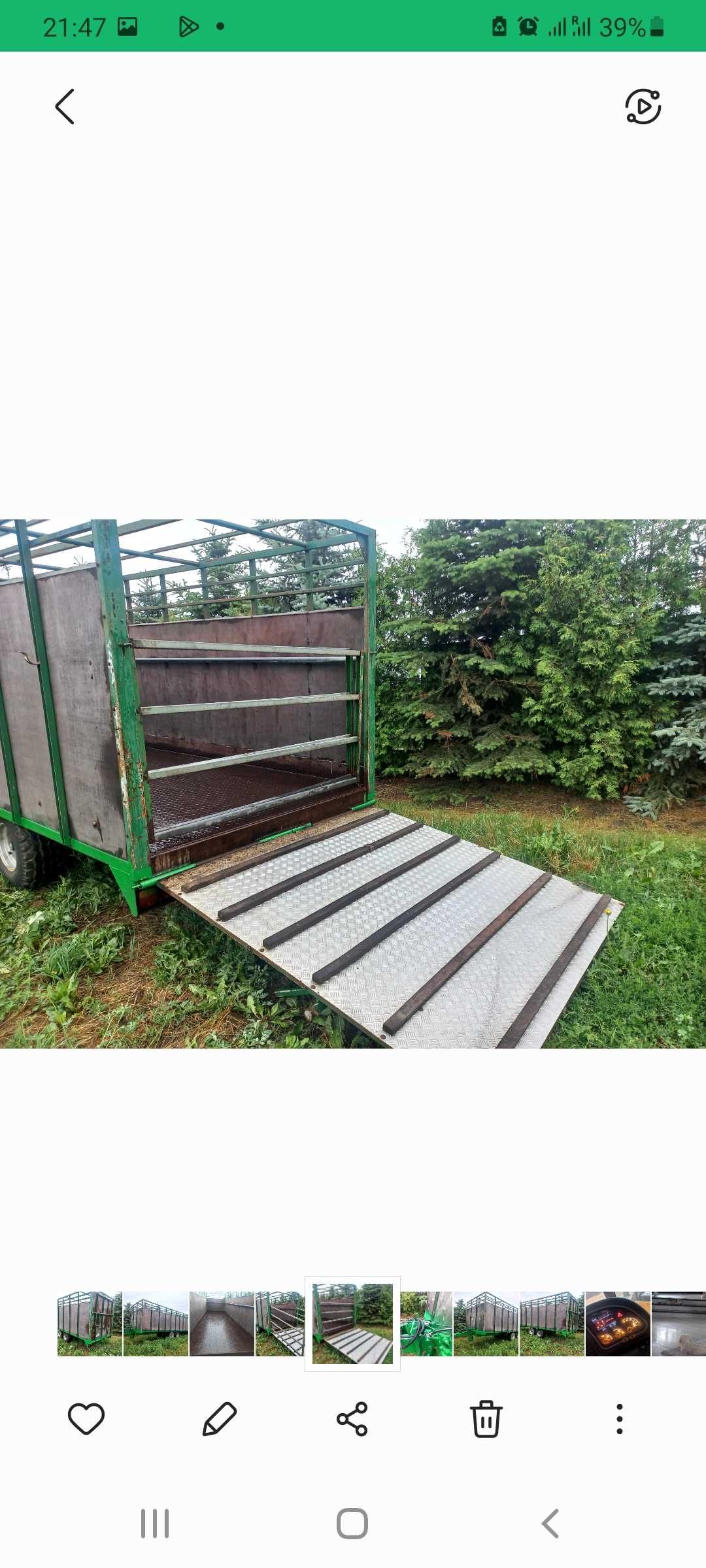 Przyczepa do przewozu zwierząt hydrauliczny zaczep 6.80x2.20