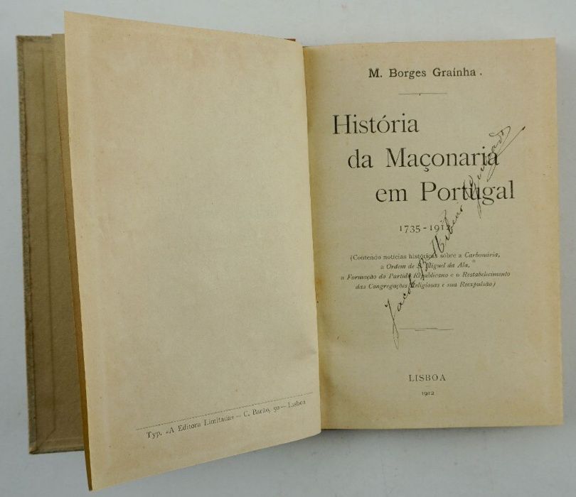 Raríssimo-História da Maçonaria em Portugal 1735 a 1912 – 1ª edição