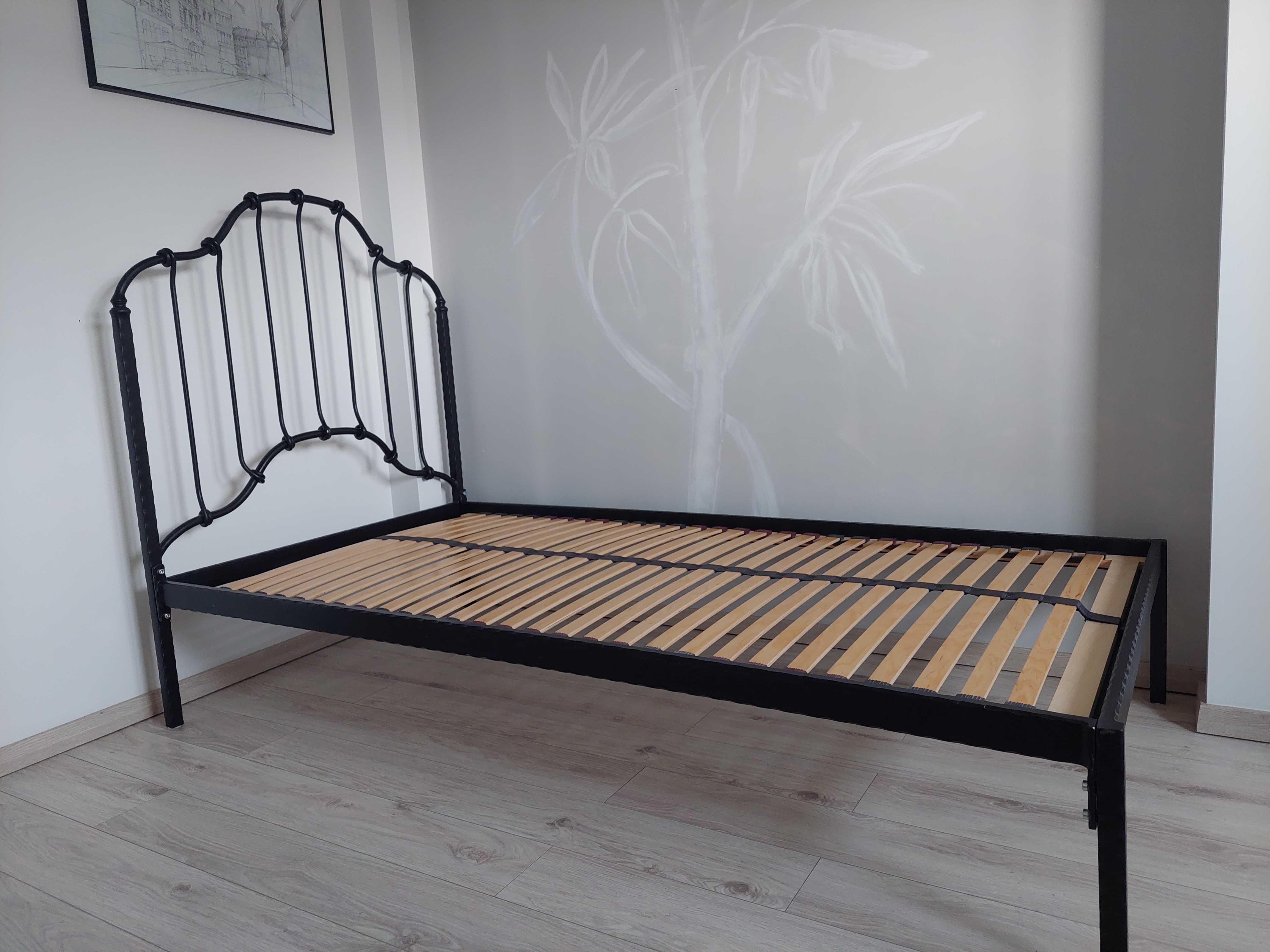 Łóżko kute metalowe 100 x 200, stelaż, materac