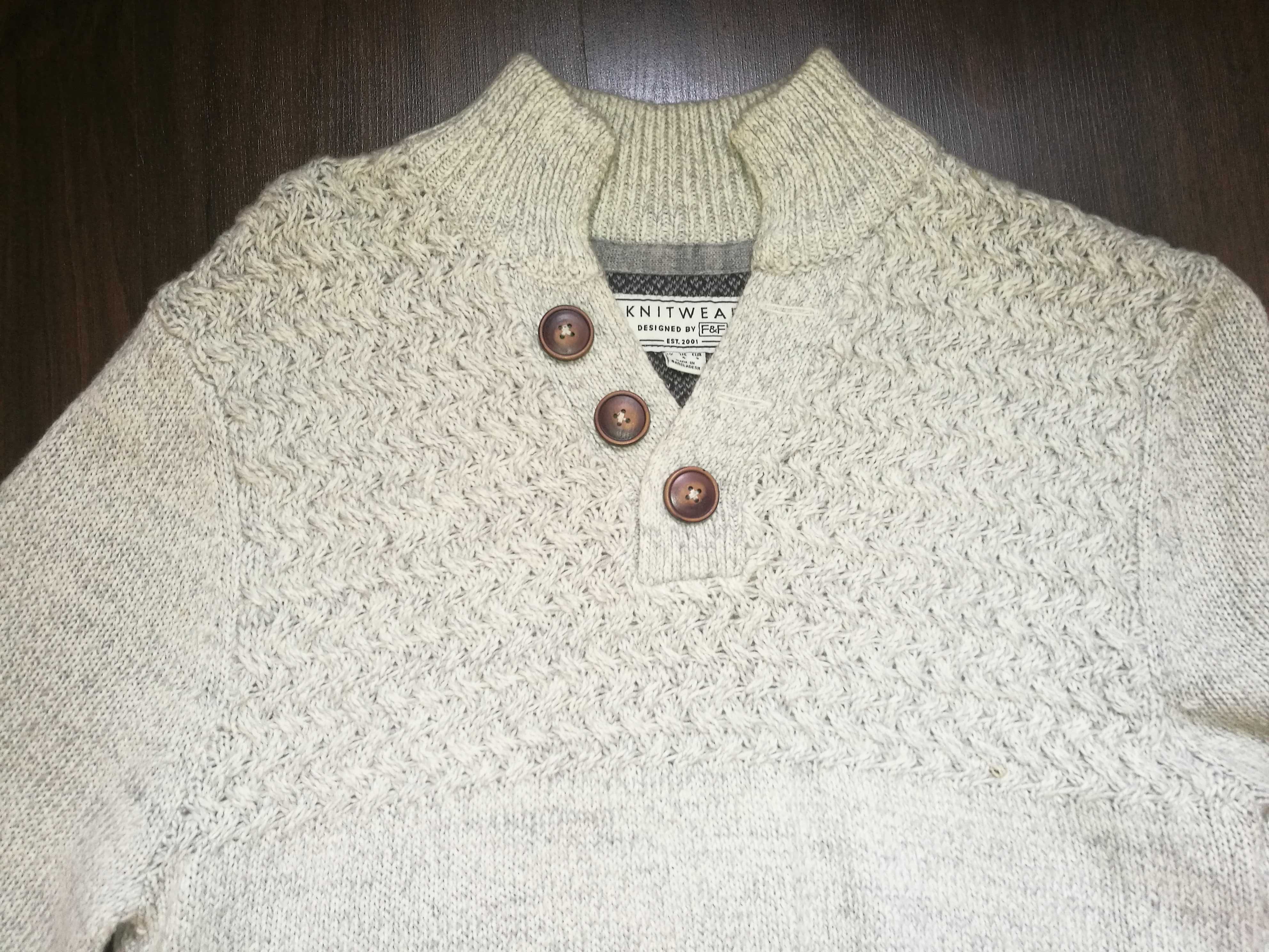 Sweter męski Nowy, norweski wzór r. S