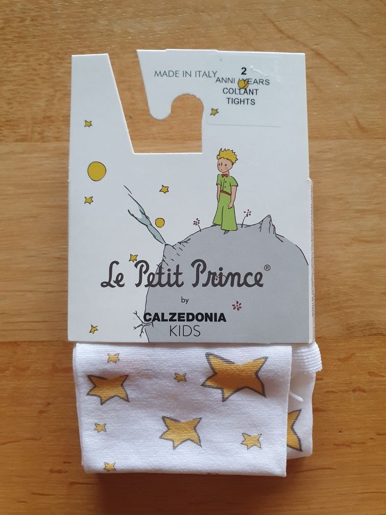 Rajstopy Calzedonia kids 86/92 białe w gwiazdki Le Petit Prince