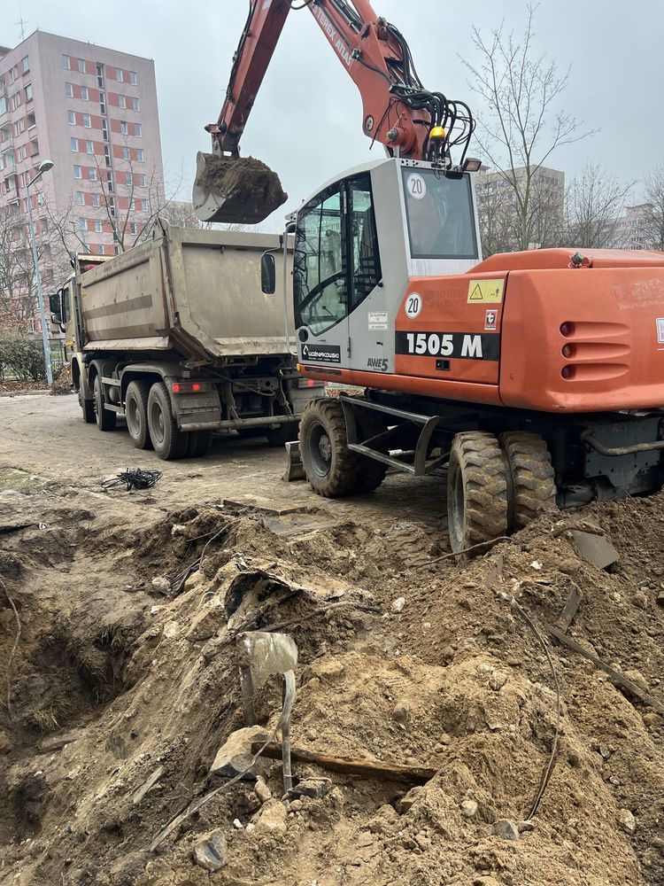 Minikoparka wywrotka koparka transport prace ziemne Otwock Warszawa