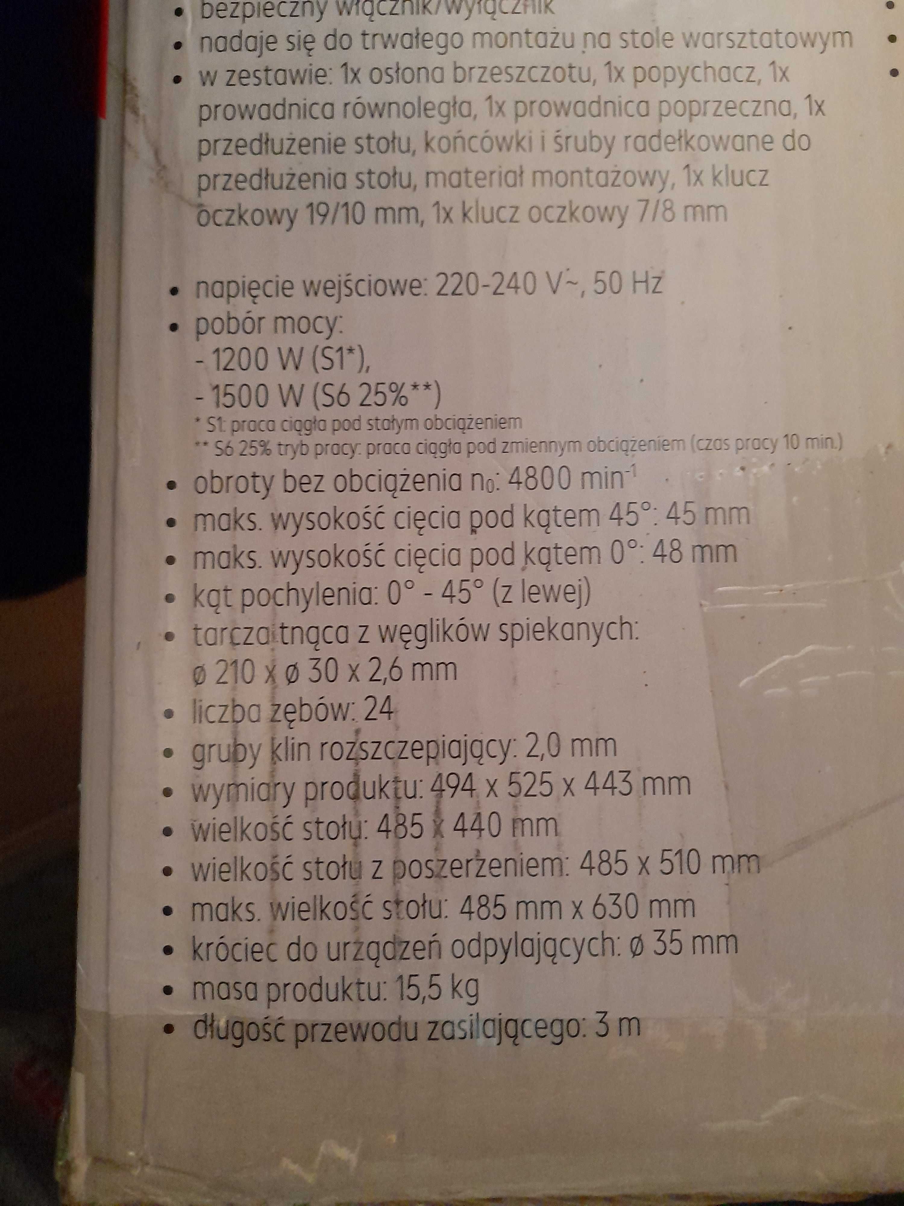 Piła stołowa 1200/1500 wat