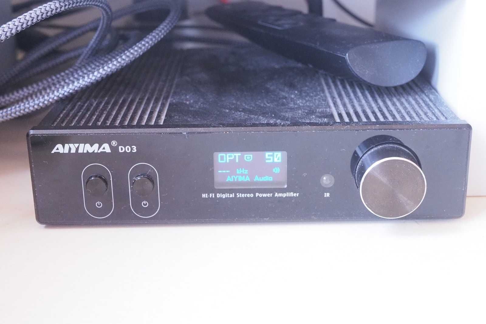 Zestaw stereo wzmacniacz klasy D Aiyma D03 z DAC i bluetooth + kolumny