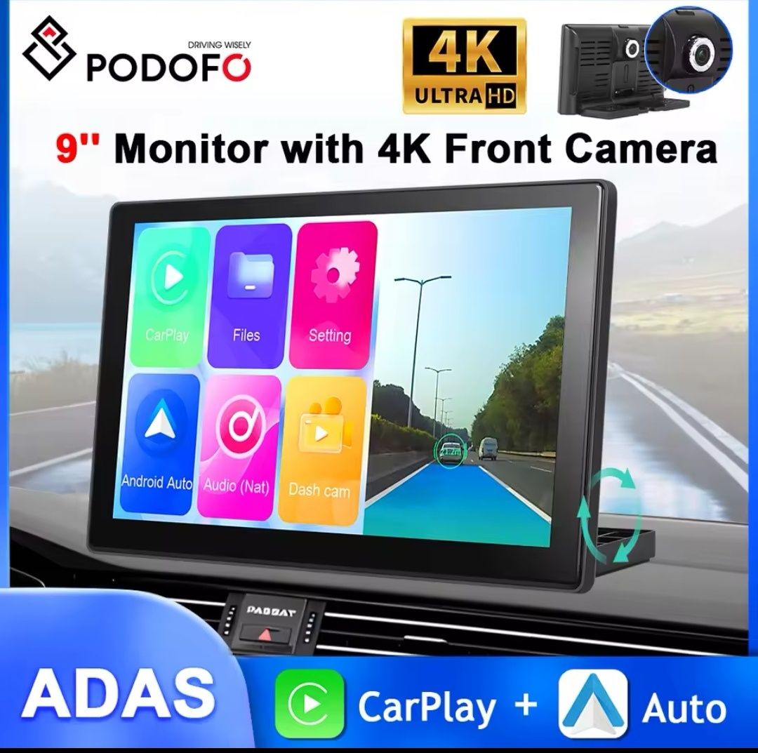 Radio 9 cali wideorejestrator samochodowy ADAS kamera na deskę rozdzi