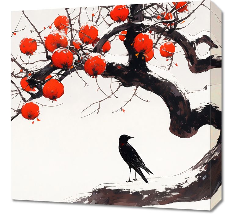 Obraz 50x50cm Kruk przy Drzewie