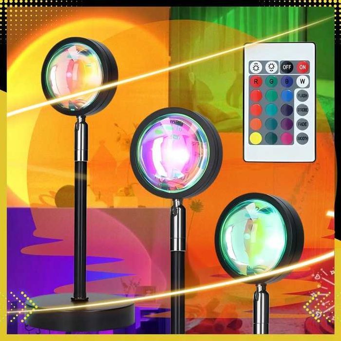 LAMPA ZACHÓD SŁOŃCA Lampka Sunset Lamp Projektor Wschód Słońce