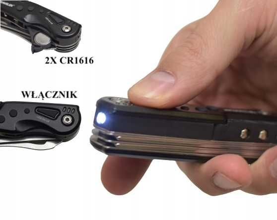 Multitool Nóż Scyzoryk Klucz Francuzki Latarka Prezent