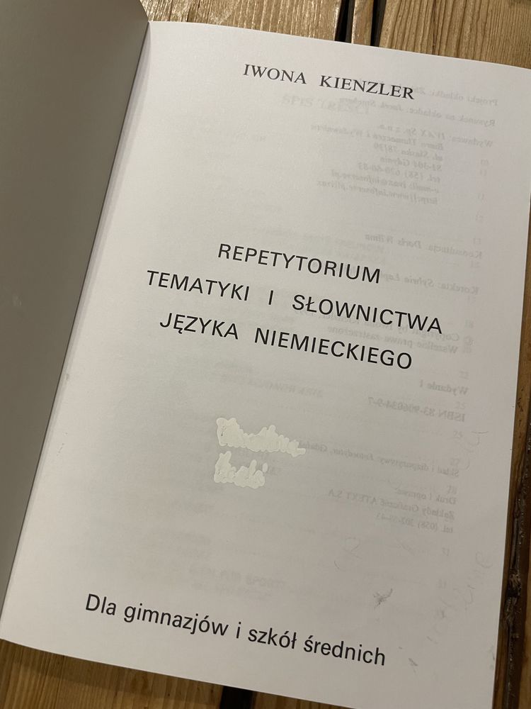 Reptytorium tematyki i słownictwa języka niemieckiego Kienzler