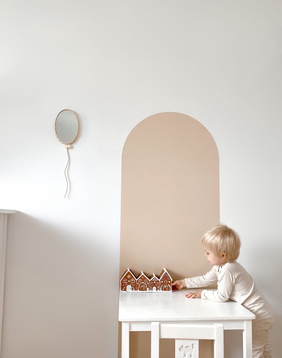 Lustro dziecięce balonik wiklina ratan handmade boho dekoracja