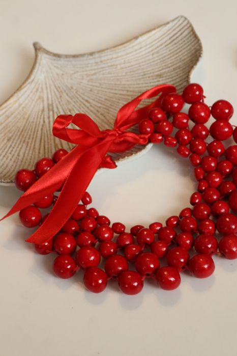 Дерев'яне,  українське, яскраве намисто під вишиванку