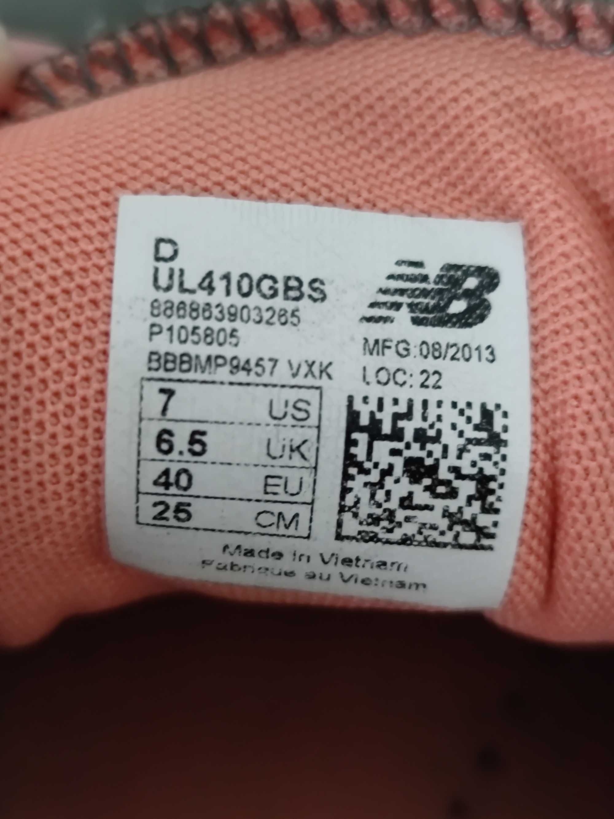 Szare damskie adidasy sneakersy New Balance 410 UL410GBS rozmiar 40