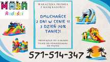 Dmuchańce Dwa Dni w Cenie 1-go! 3ci 70% Taniej! Tory Zjeżdzalnia Zamek