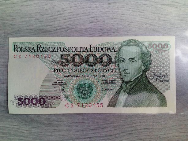 Polska - 5000 złotych 1988 UNC