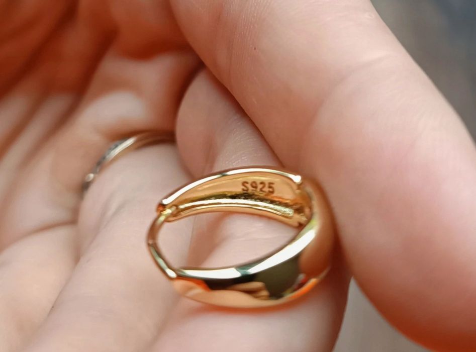 Kolczyki srebrne pozłacane