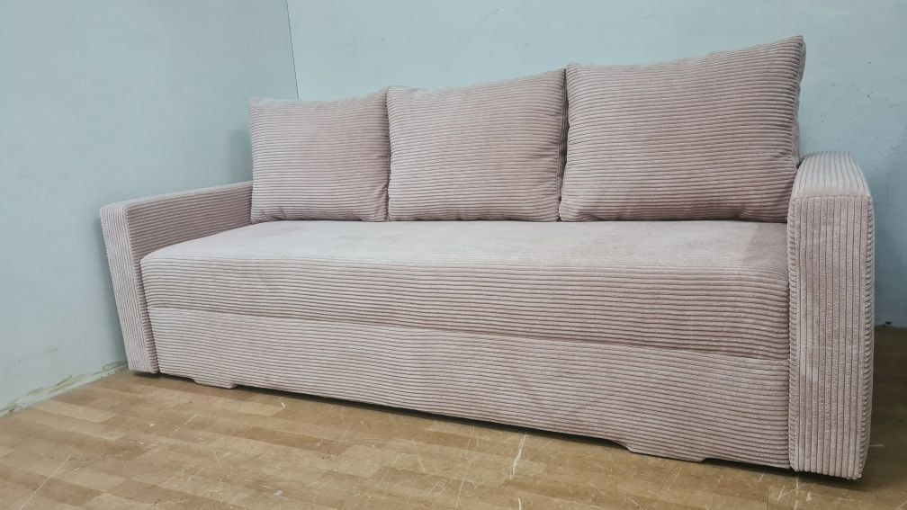 Nowa sofa sprężyny automat sztruks welur plusz kanapa wersalka tapczan