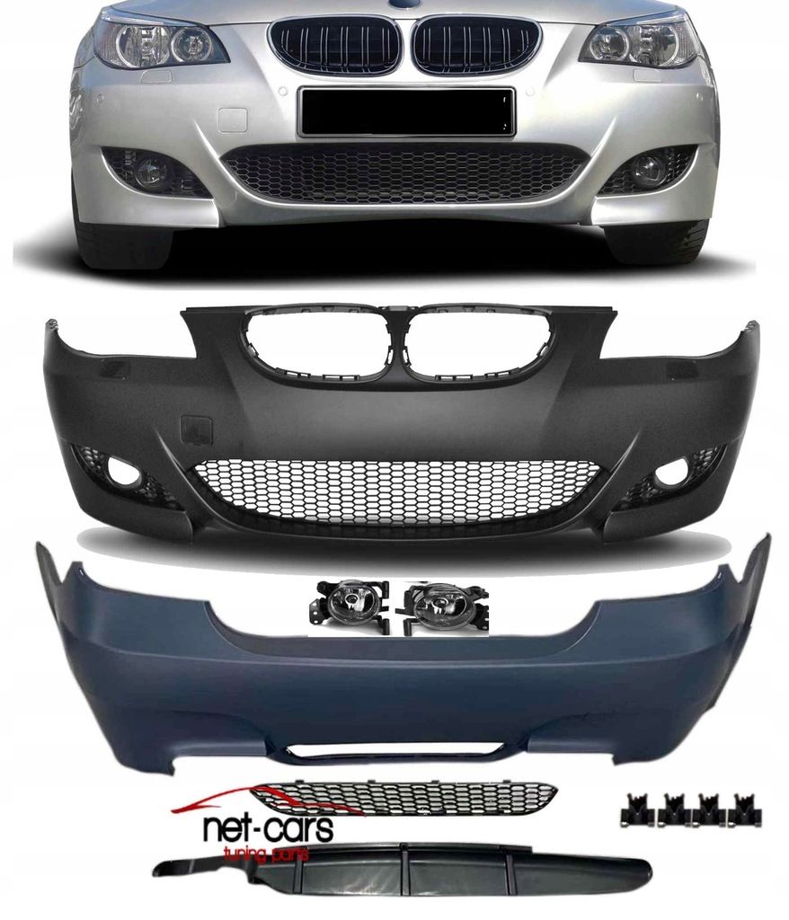 Zderzak przód i tył + halogeny BMW E60 wzór M5 M Pakiet SEDAN