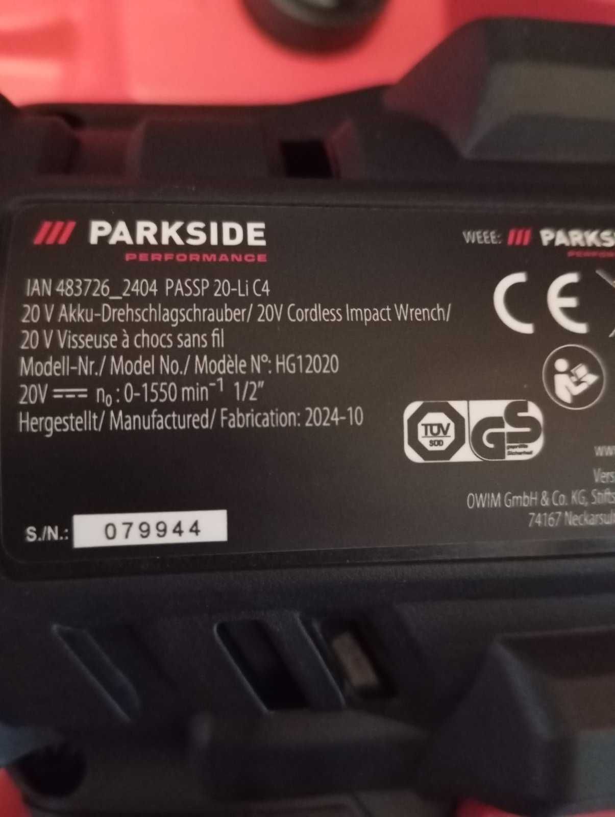 Акумуляторний гайковерт Parkside PERFORMENCE PASSP 20-Li С4