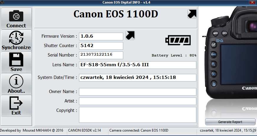 Canon 1100D plus akcesoria .