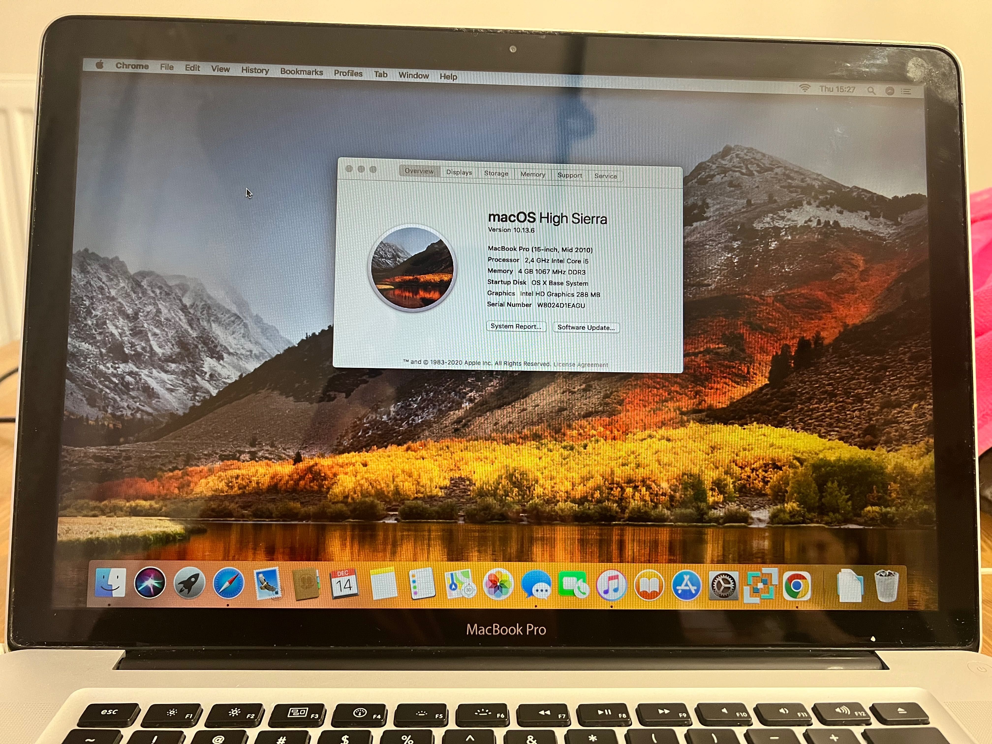 Macbook Pro 15 2010 High Sierra macOS