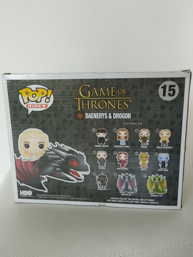 Figurki Funko POP! Riders, Gra o Tron,Daenerys&Dragon #15,nowa,wyprzed