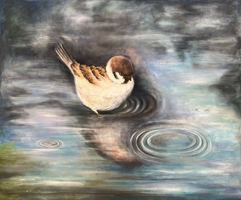 Картина акрил Горобець