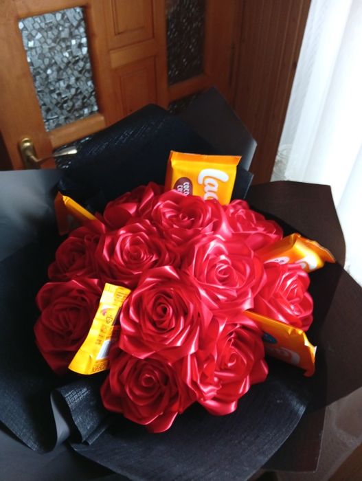 Продам букети з атласної стрічки