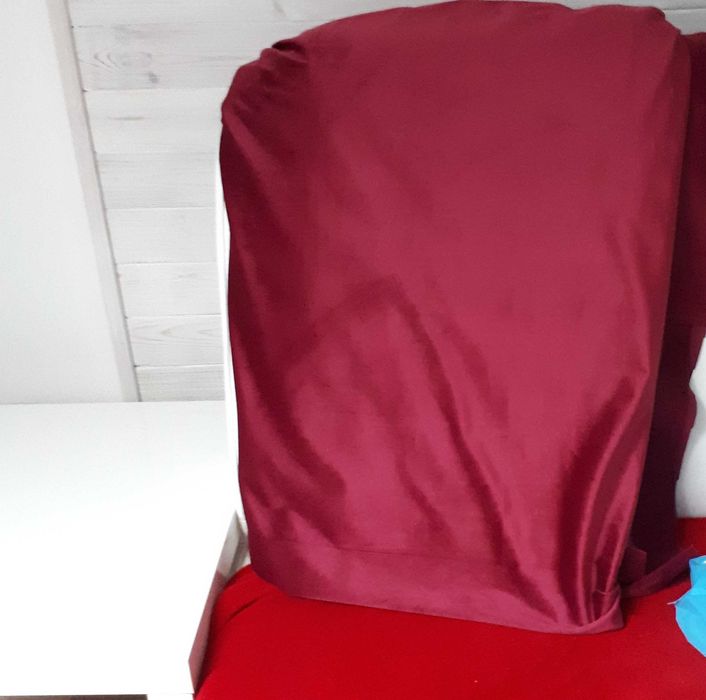 Materiał na zasłony welur burgund/biskupi nowy