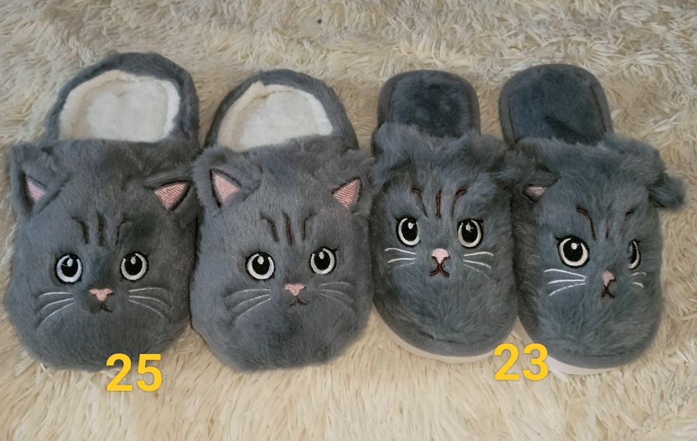 Тапочки комнатные теплые женские кот