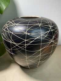 Ваза декоративная черная дизайнерская ваза керамика