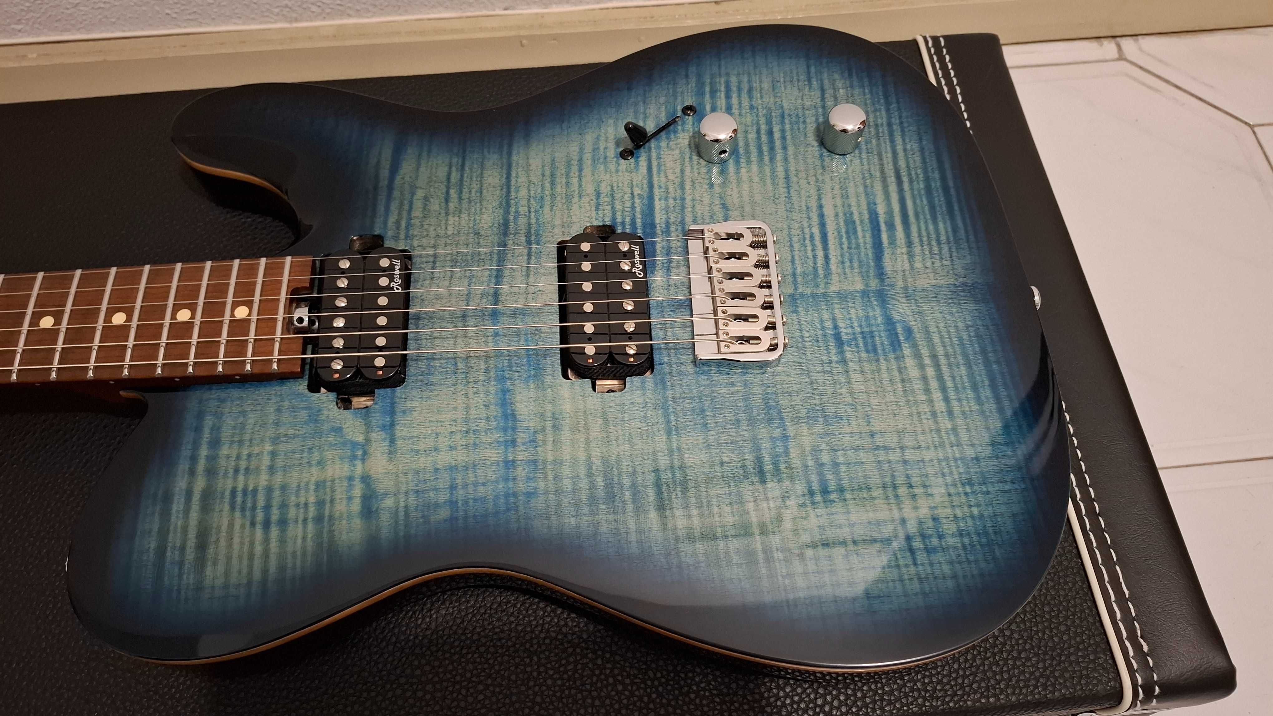 Guitarra HB Fusion-T HH HT Roasted FBLB + Case