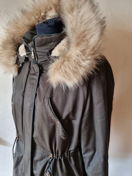 Kurtka zimowa khaki parka z kapturem XXL