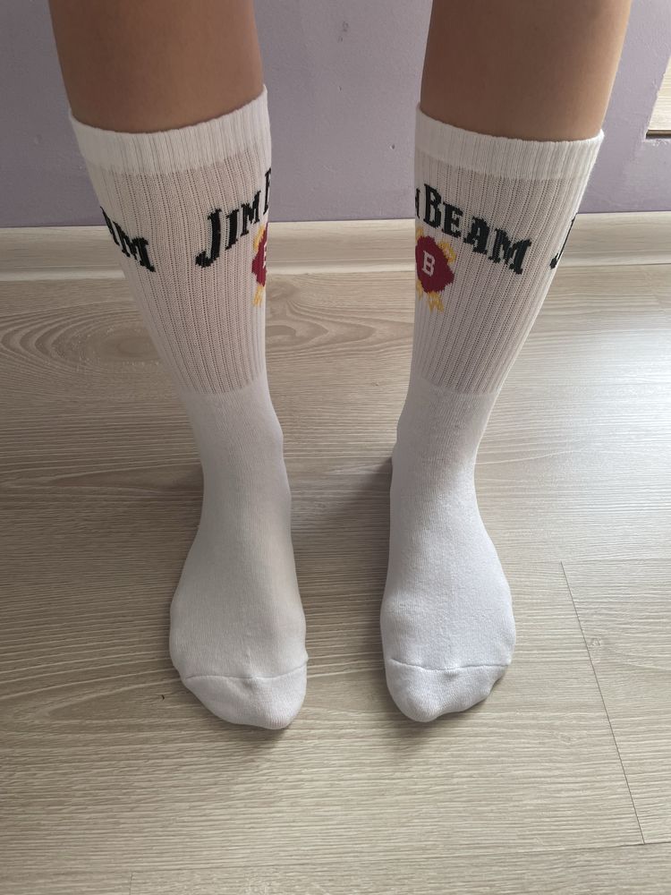 Skarpety skarpetki grube białe bawełniane bawełna do ćwiczeń jim beam