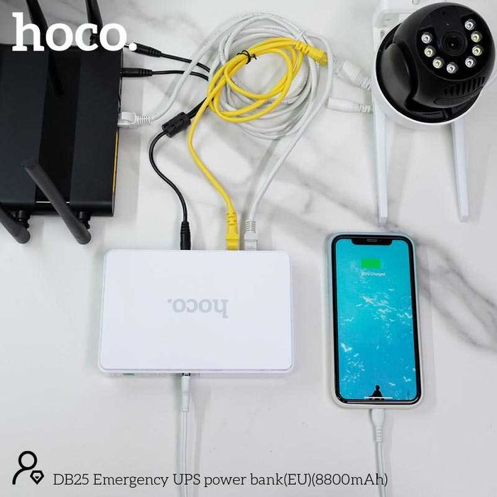 Бесперебойник для роутера UPS HOCO DB25 8800mAh power bank 5 / 9 / 12В
