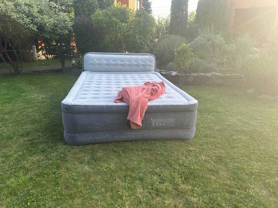 ‼️Надувная кровать двуспальная с подголовником. Матрас. Ліжко надувне