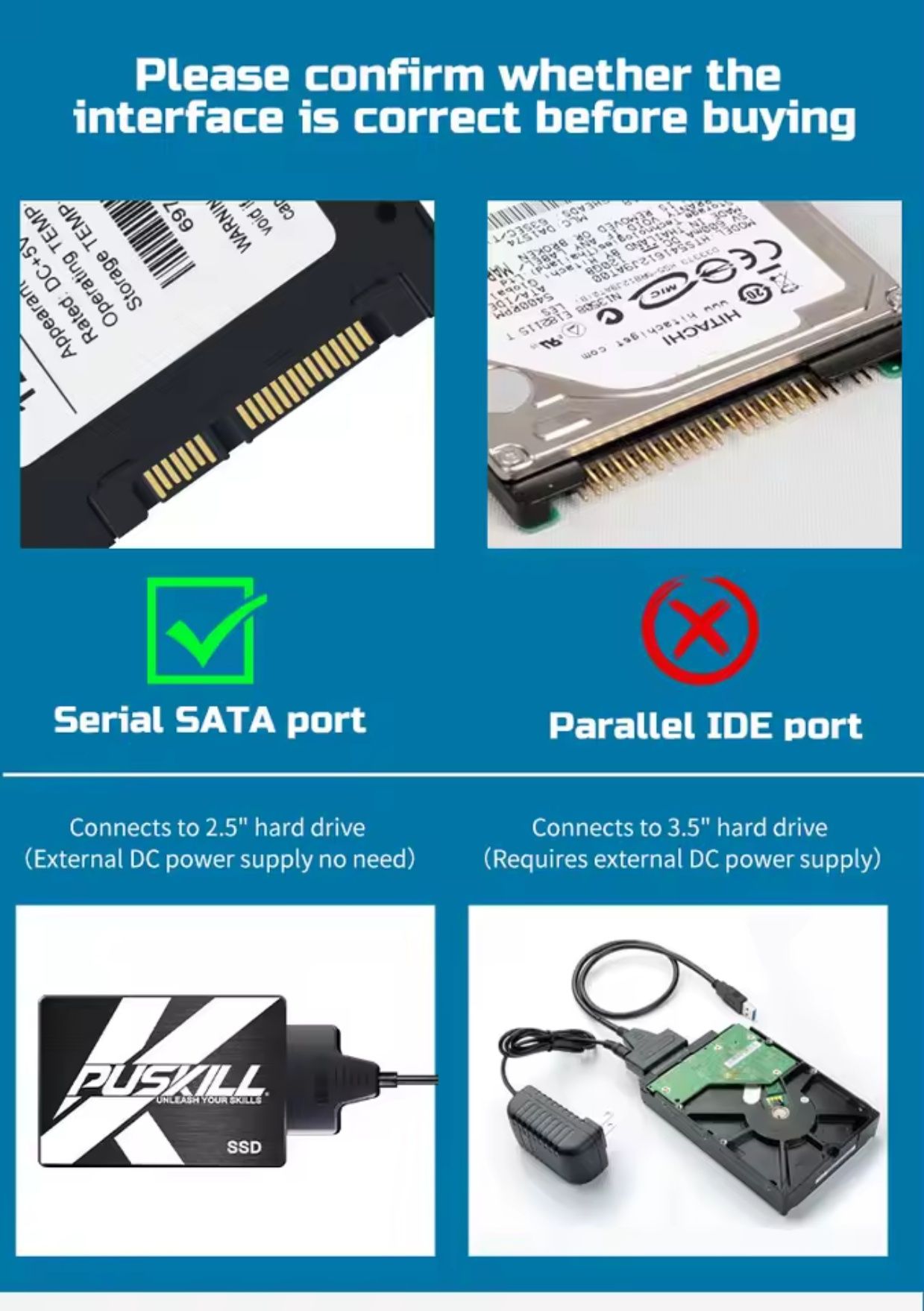 Новые кабеля SATA - USB 3.0 для HDD/SSD 2.5"/3.5"