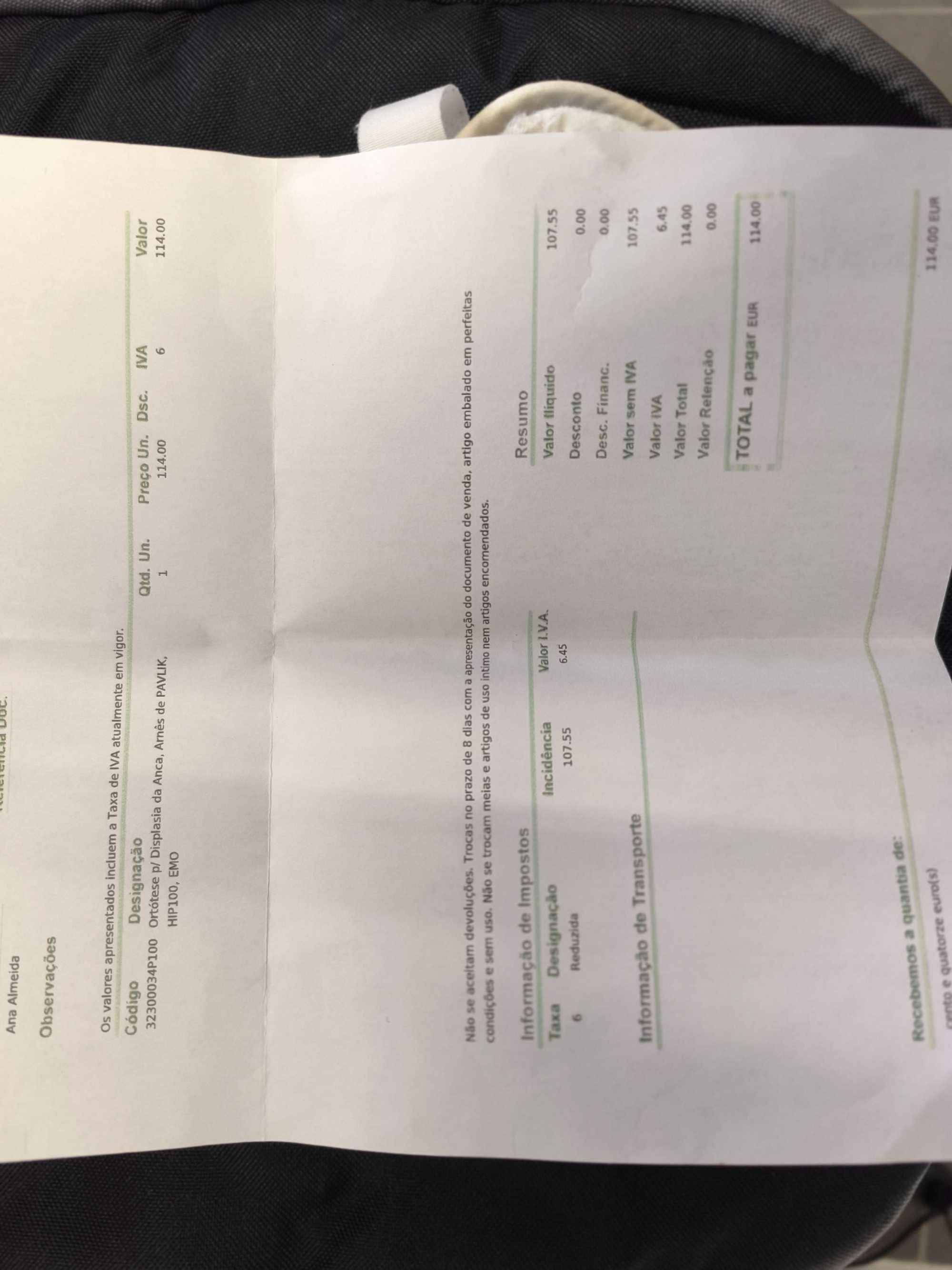 Ortótese Pavlik para displasia da anca