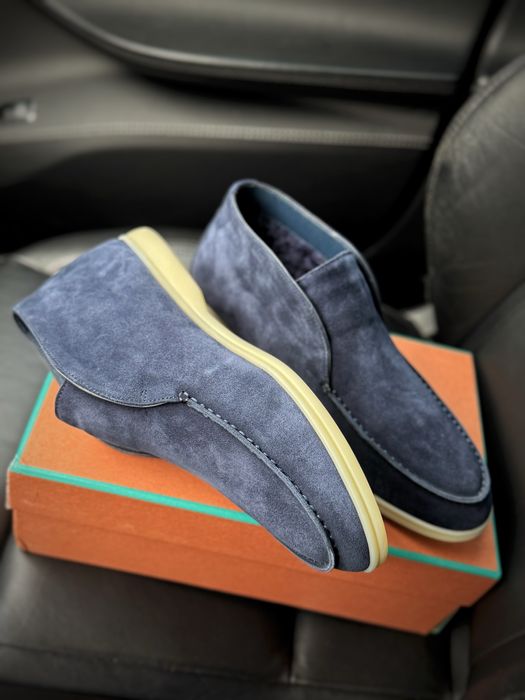 Лофери Loro Piana замшеві,утеплені хутром. Розмір:43/44