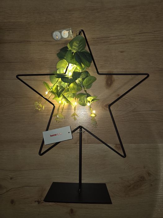 Metalowa ozdoba gwiazda led home&you