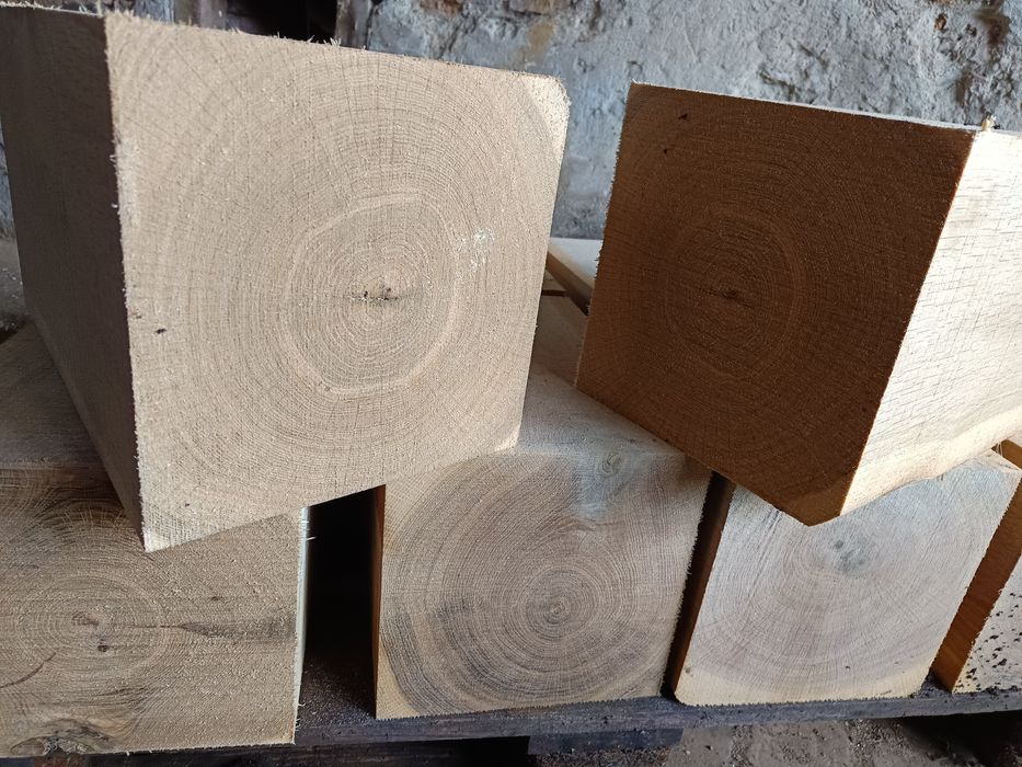 Plastry klocki kantówki stołki dębowe