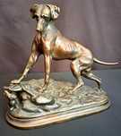 Cão em bronze assinado