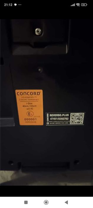 Cadeira auto concord reverso