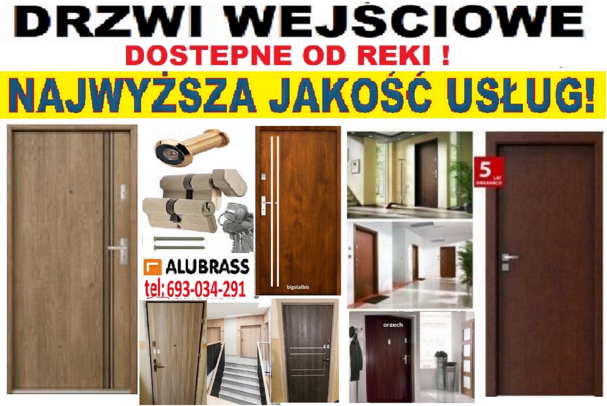 Drzwi zewnętrzne wejściowe do mieszkań z MONTAŻEM,  blok okazja !